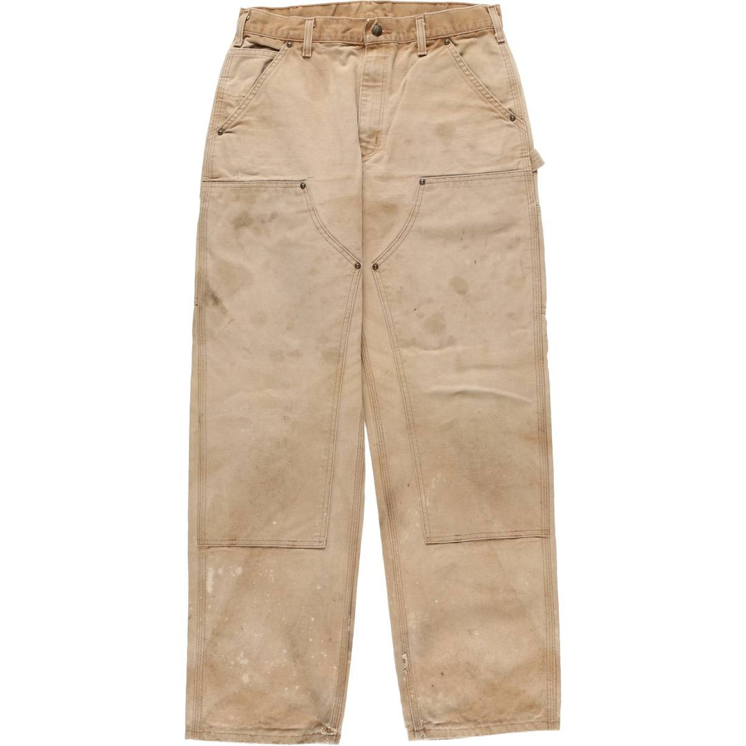 00'S Carhartt Dungaree Fit Double Knee Duck Painter Pants Men's W31 equivalent cotton Beige type Vintage Second Hand