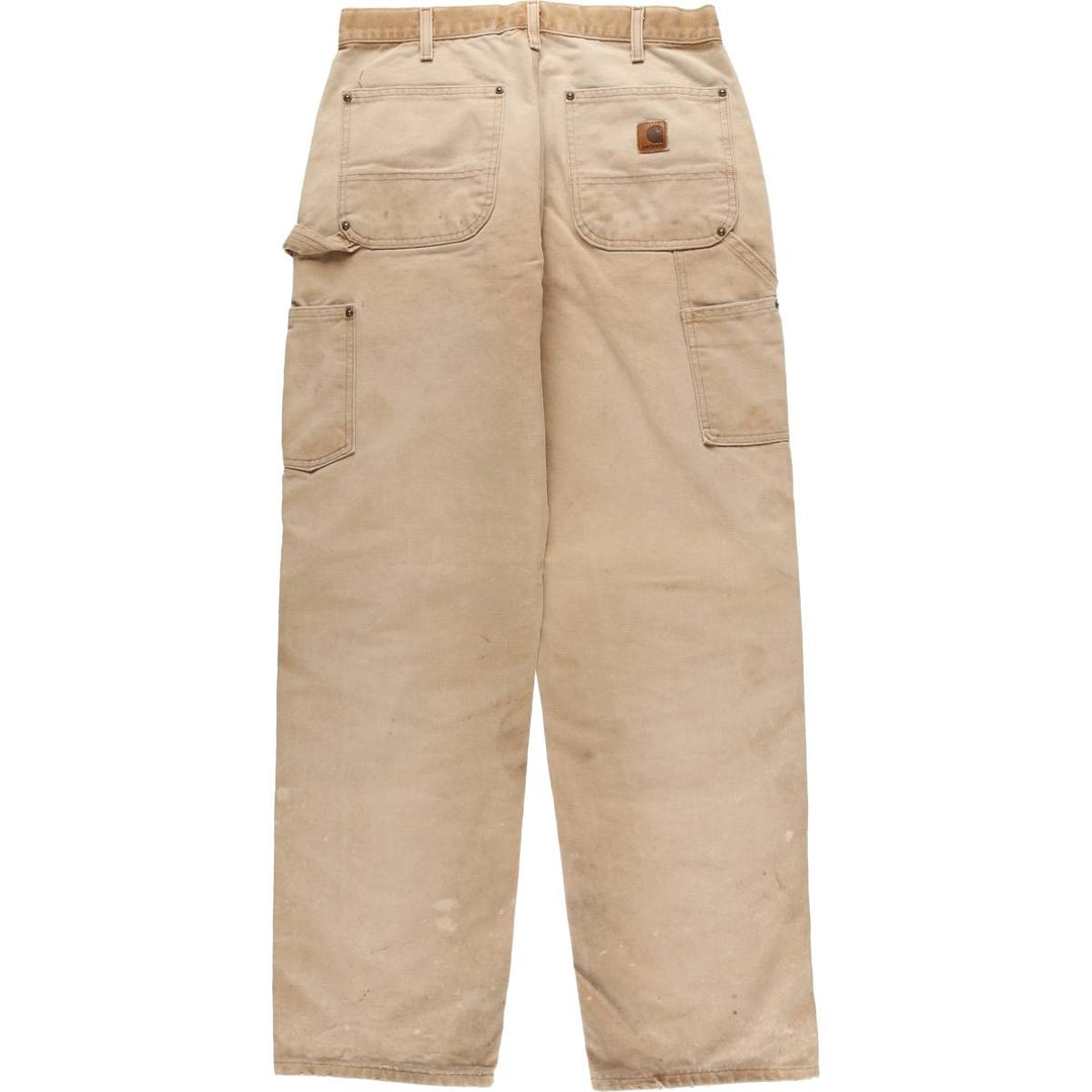 00'S Carhartt Dungaree Fit Double Knee Duck Painter Pants Men's W31 equivalent cotton Beige type Vintage Second Hand