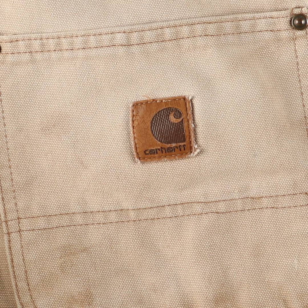 00'S Carhartt Dungaree Fit Double Knee Duck Painter Pants Men's W31 equivalent cotton Beige type Vintage Second Hand