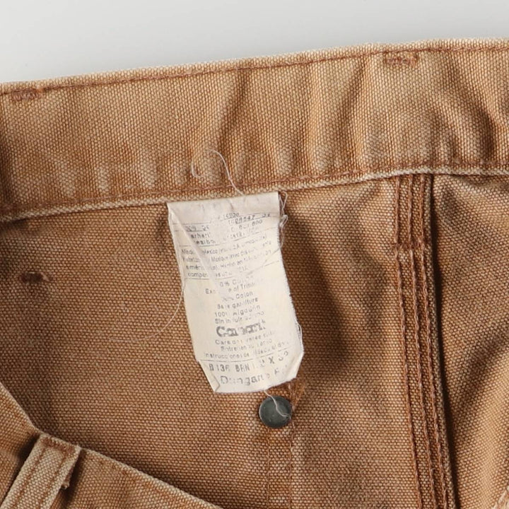 00'S Carhartt Dungaree Fit Double Knee Duck Painter Pants Men's W31 equivalent cotton Beige type Vintage Second Hand
