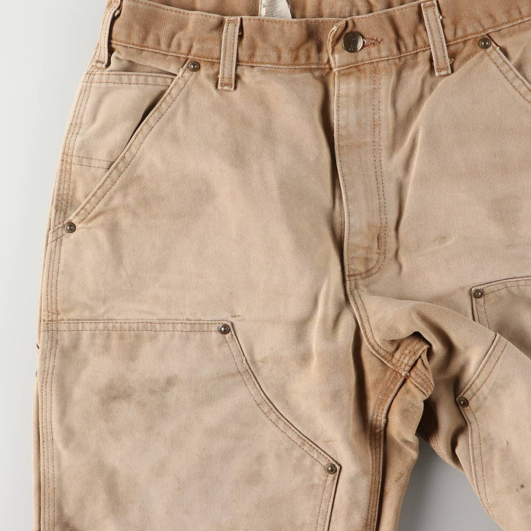 00'S Carhartt Dungaree Fit Double Knee Duck Painter Pants Men's W31 equivalent cotton Beige type Vintage Second Hand