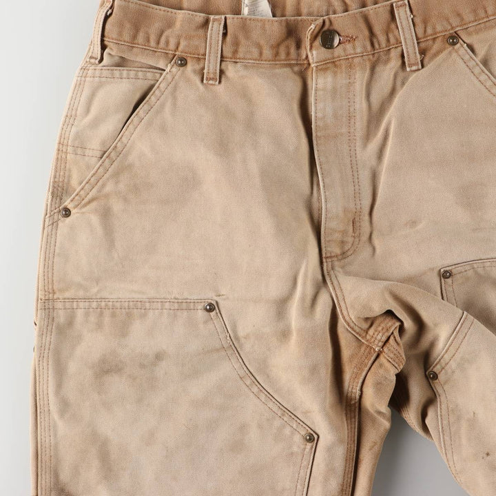 00'S Carhartt Dungaree Fit Double Knee Duck Painter Pants Men's W31 equivalent cotton Beige type Vintage Second Hand