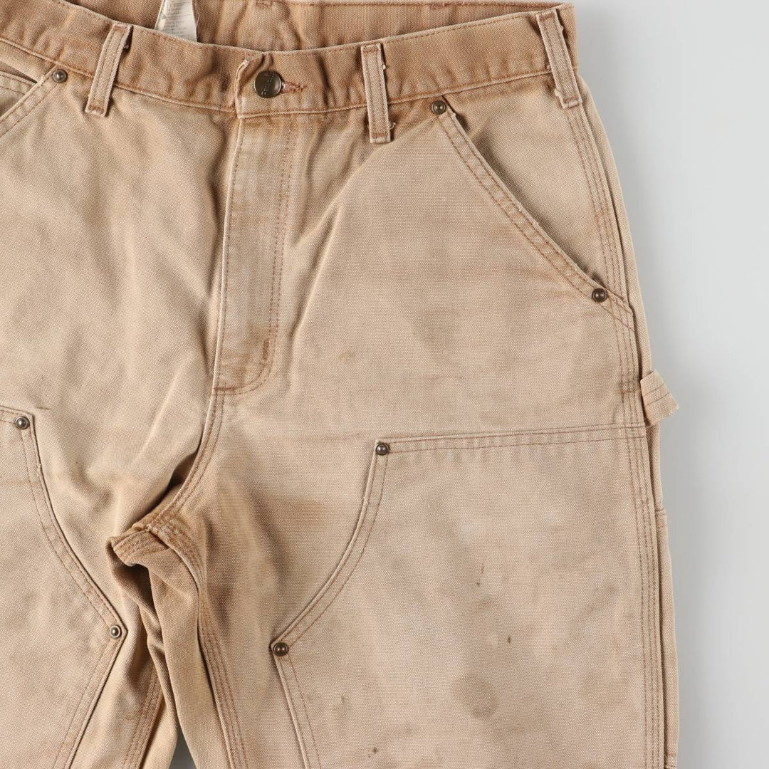 00'S Carhartt Dungaree Fit Double Knee Duck Painter Pants Men's W31 equivalent cotton Beige type Vintage Second Hand