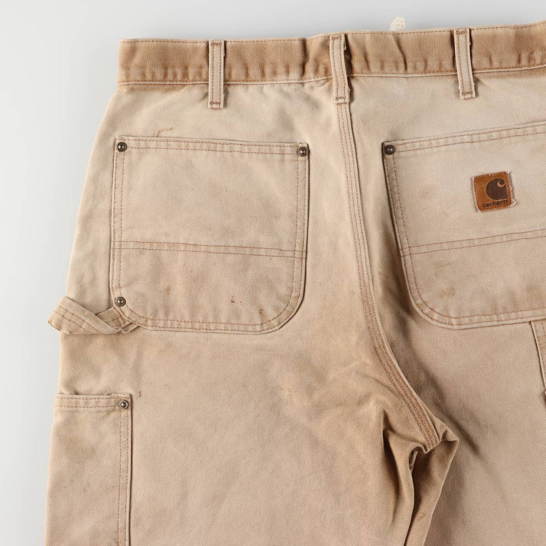 00'S Carhartt Dungaree Fit Double Knee Duck Painter Pants Men's W31 equivalent cotton Beige type Vintage Second Hand