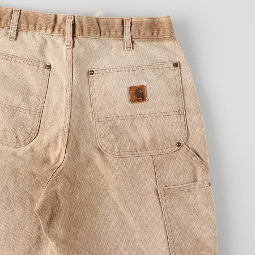 00'S Carhartt Dungaree Fit Double Knee Duck Painter Pants Men's W31 equivalent cotton Beige type Vintage Second Hand