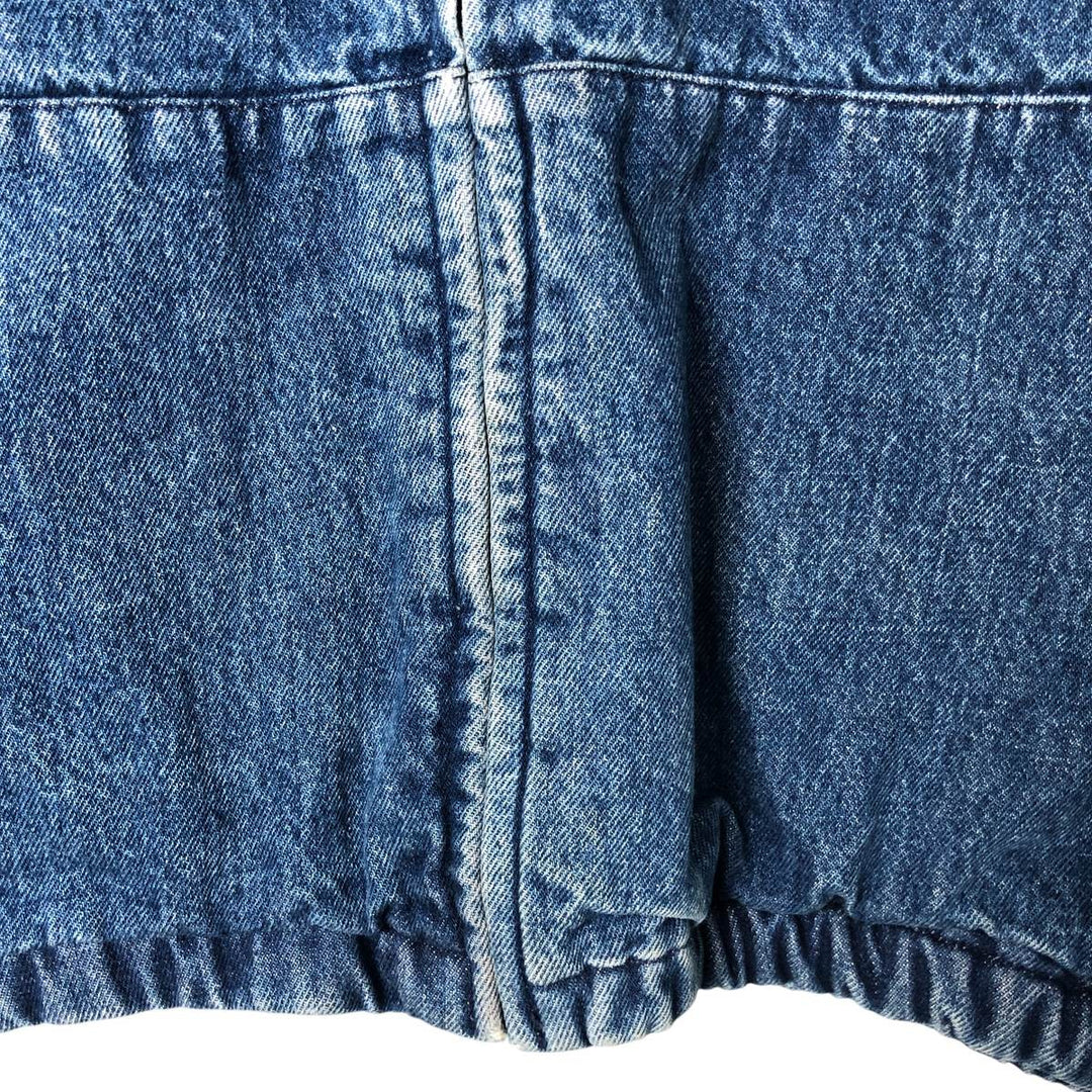 90'S POLO by Ralph Lauren Floral Custom Denim Swing Top Sports Jacket Made in USA Men's L size unclear blue type Vintage Second Hand