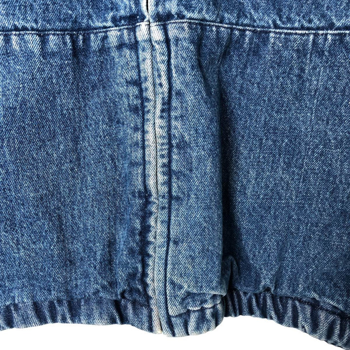 90'S POLO by Ralph Lauren Floral Custom Denim Swing Top Sports Jacket Made in USA Men's L size unclear blue type Vintage Second Hand