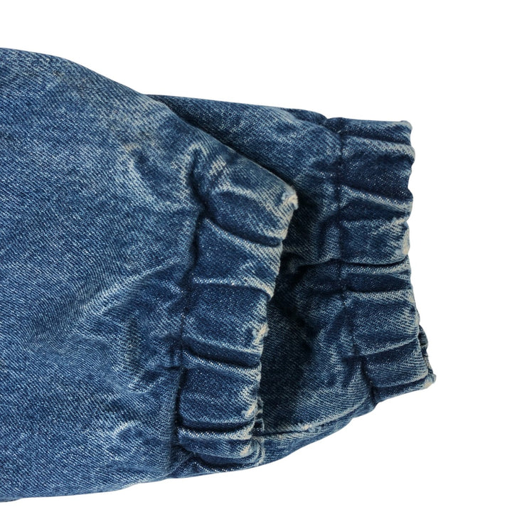 90'S POLO by Ralph Lauren Floral Custom Denim Swing Top Sports Jacket Made in USA Men's L size unclear blue type Vintage Second Hand