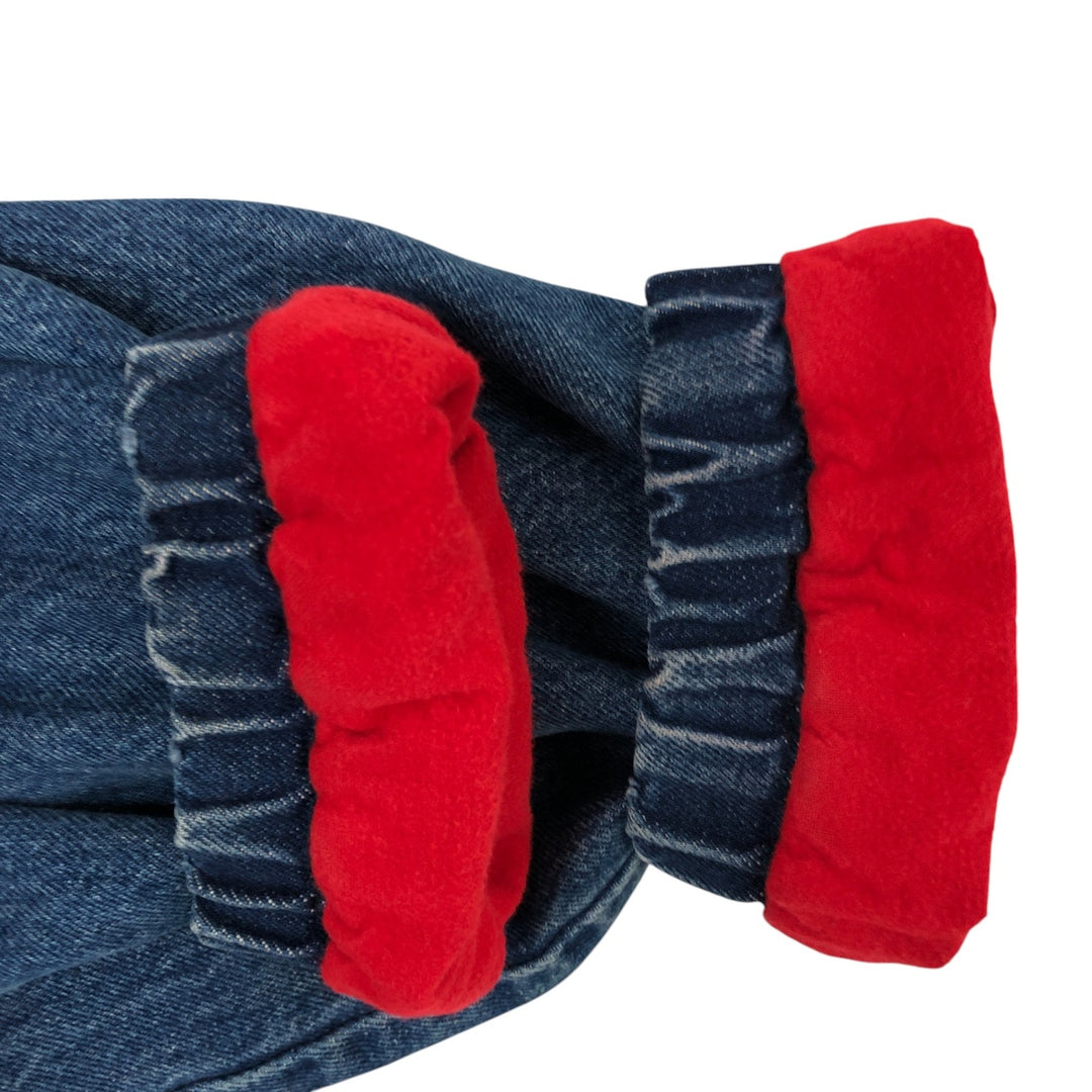 90'S POLO by Ralph Lauren Floral Custom Denim Swing Top Sports Jacket Made in USA Men's L size unclear blue type Vintage Second Hand