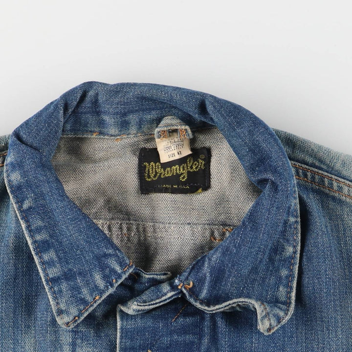 Vintage 70'S Wrangler denim jacket, made in the USA, size L for men unknown blue type Vintage Second Hand