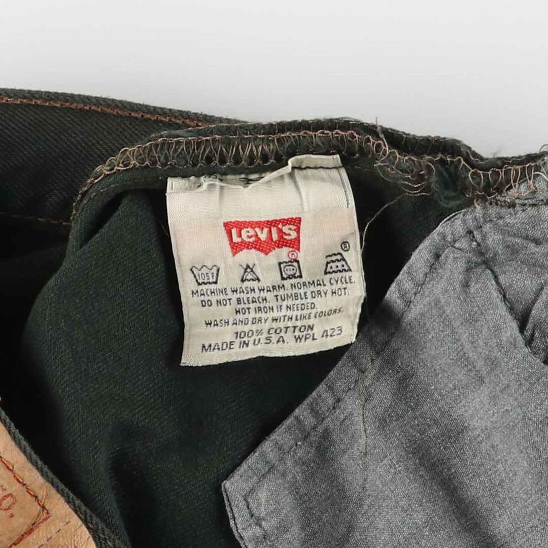 90'S Levi's 501-1632 Straight Denim Pants Made in USA Men's W31 Vintage cotton Green type dark green Vintage Second Hand