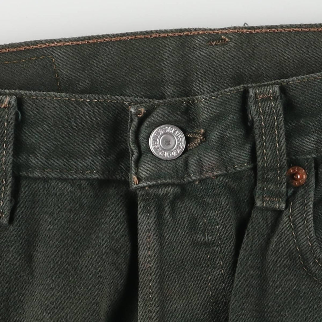 90'S Levi's 501-1632 Straight Denim Pants Made in USA Men's W31 Vintage cotton Green type dark green Vintage Second Hand