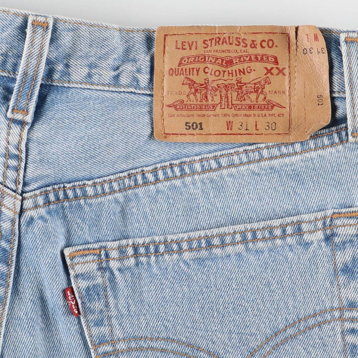 90'S Levi's 6501-0133 Straight Denim Pants Made in USA Women's XL (w31) Vintage cotton Blue type light blue Vintage Second Hand