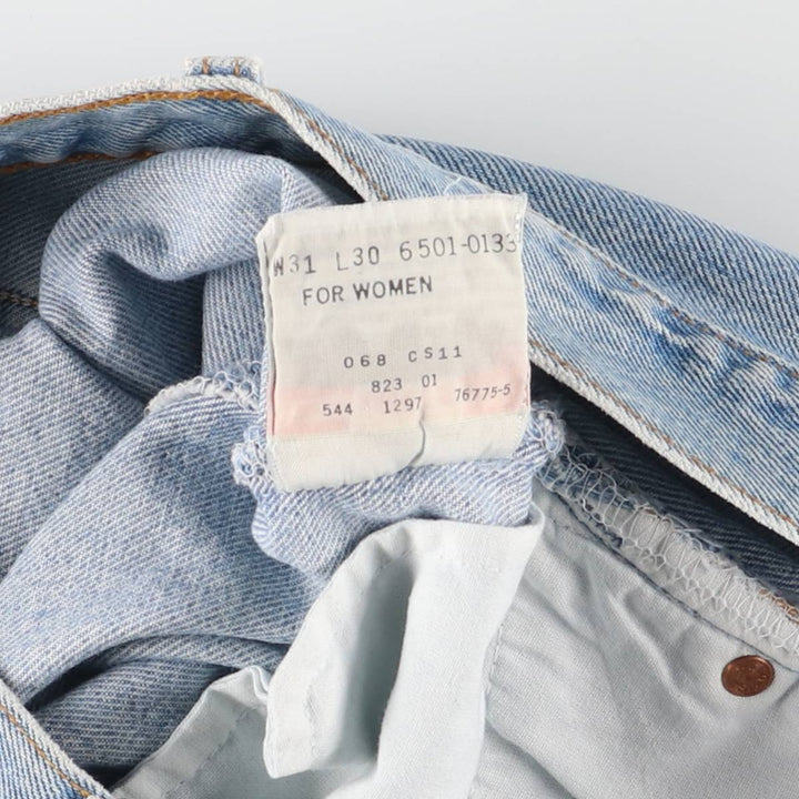 90'S Levi's 6501-0133 Straight Denim Pants Made in USA Women's XL (w31) Vintage cotton Blue type light blue Vintage Second Hand