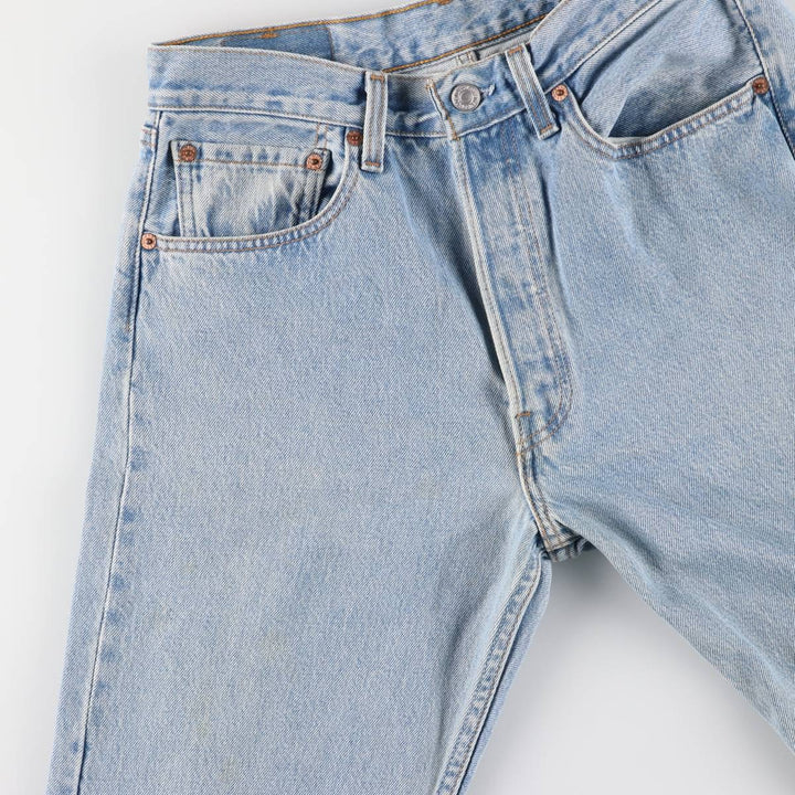90'S Levi's 6501-0133 Straight Denim Pants Made in USA Women's XL (w31) Vintage cotton Blue type light blue Vintage Second Hand