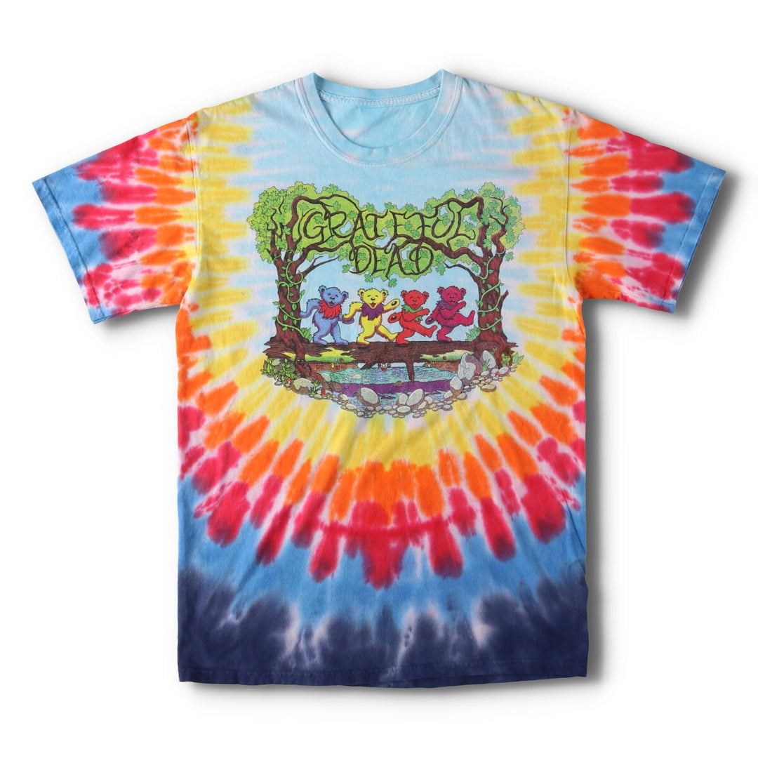 90'S GRATEFUL DEAD Tie-dye Pattern Band T-shirt, Men's Medium, Short Sleeve, Vintage unclear blue type Vintage Second Hand