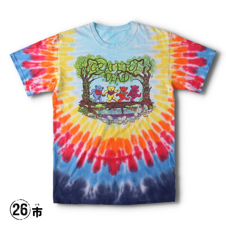 90'S GRATEFUL DEAD Tie-dye Pattern Band T-shirt, Men's Medium, Short Sleeve, Vintage unclear blue type Vintage Second Hand
