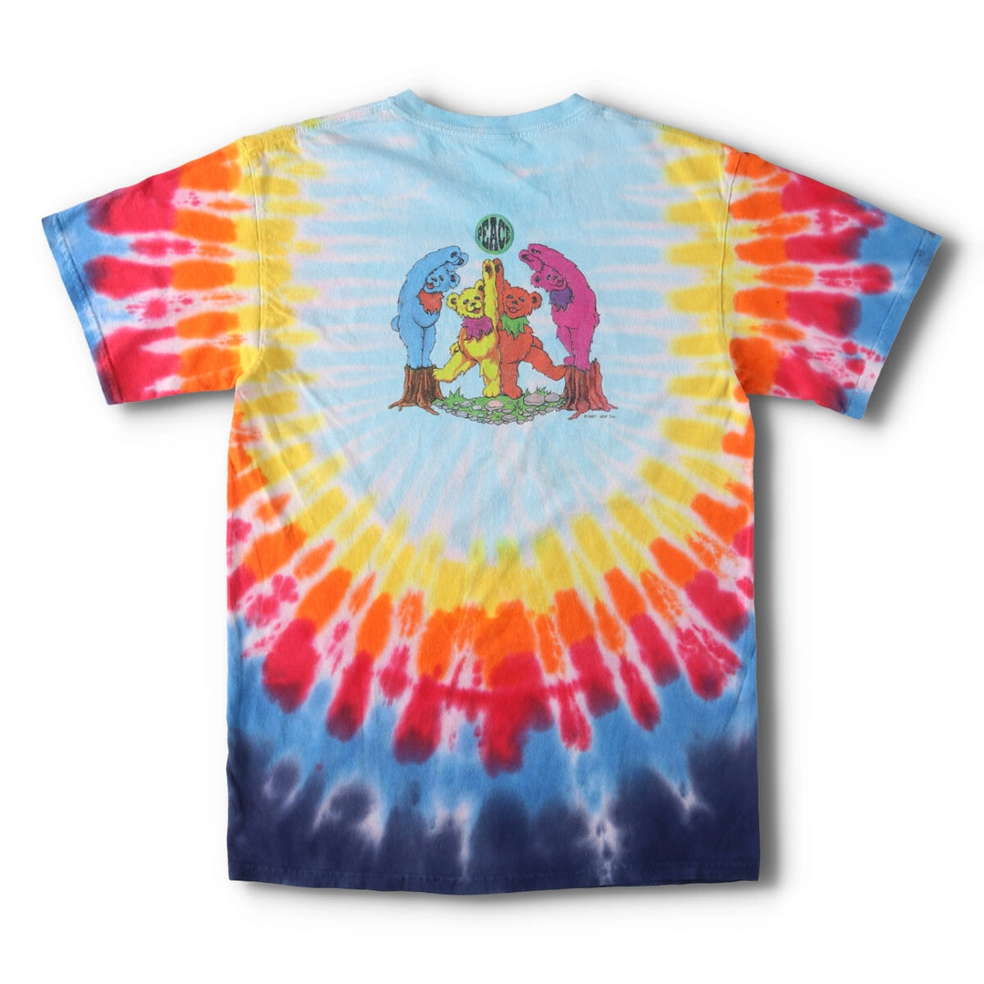 90'S GRATEFUL DEAD Tie-dye Pattern Band T-shirt, Men's Medium, Short Sleeve, Vintage unclear blue type Vintage Second Hand