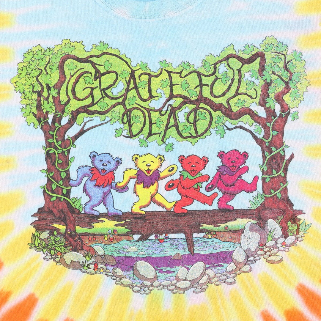 90'S GRATEFUL DEAD Tie-dye Pattern Band T-shirt, Men's Medium, Short Sleeve, Vintage unclear blue type Vintage Second Hand