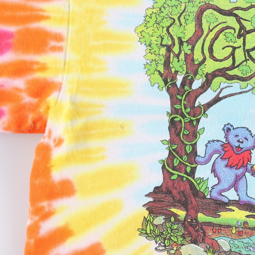 90'S GRATEFUL DEAD Tie-dye Pattern Band T-shirt, Men's Medium, Short Sleeve, Vintage unclear blue type Vintage Second Hand