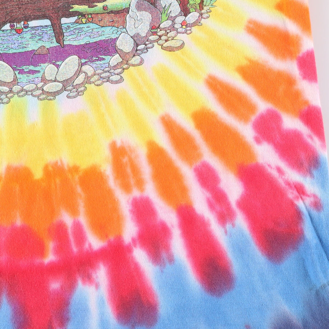 90'S GRATEFUL DEAD Tie-dye Pattern Band T-shirt, Men's Medium, Short Sleeve, Vintage unclear blue type Vintage Second Hand