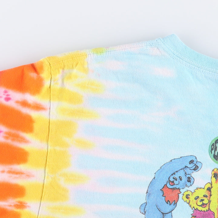 90'S GRATEFUL DEAD Tie-dye Pattern Band T-shirt, Men's Medium, Short Sleeve, Vintage unclear blue type Vintage Second Hand