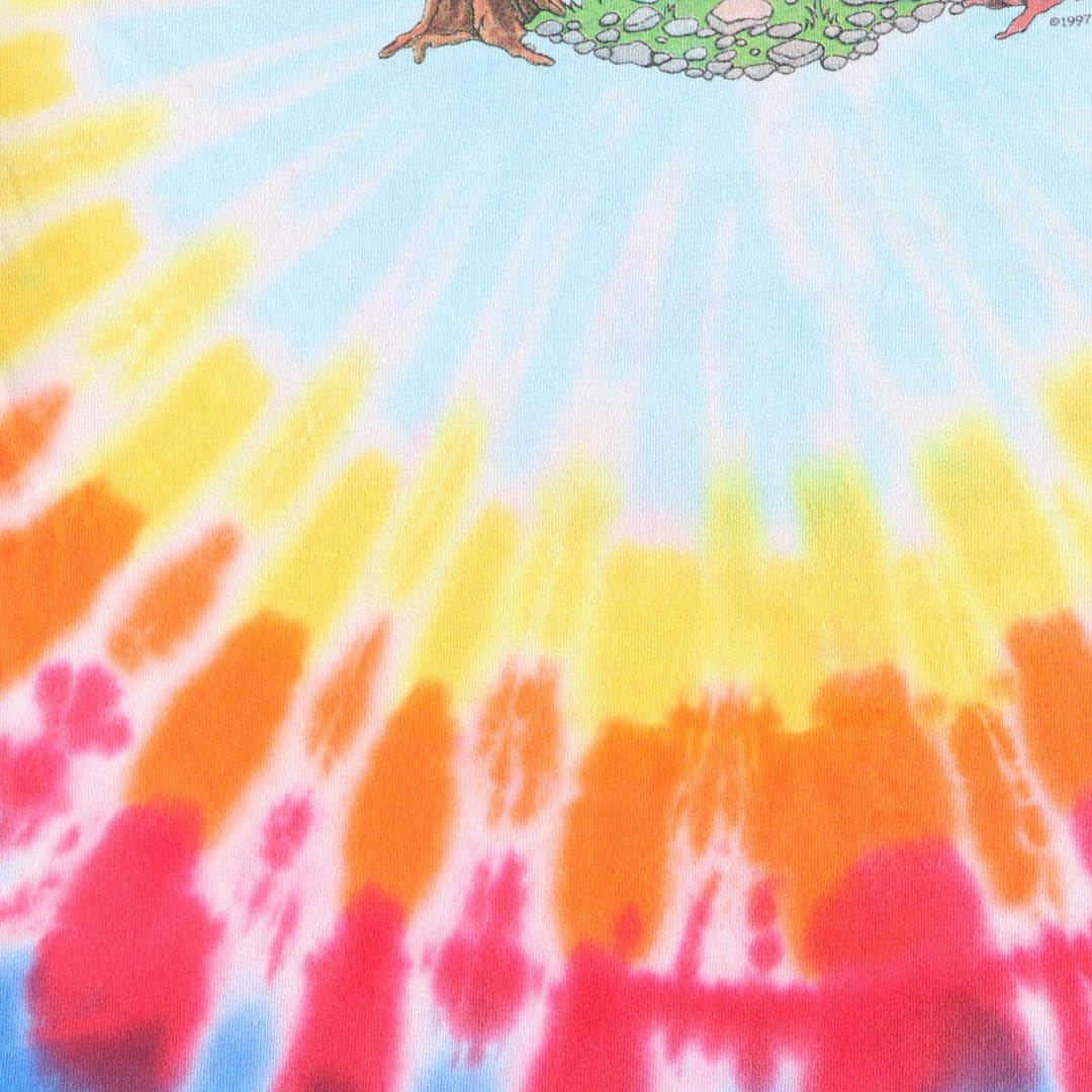 90'S GRATEFUL DEAD Tie-dye Pattern Band T-shirt, Men's Medium, Short Sleeve, Vintage unclear blue type Vintage Second Hand