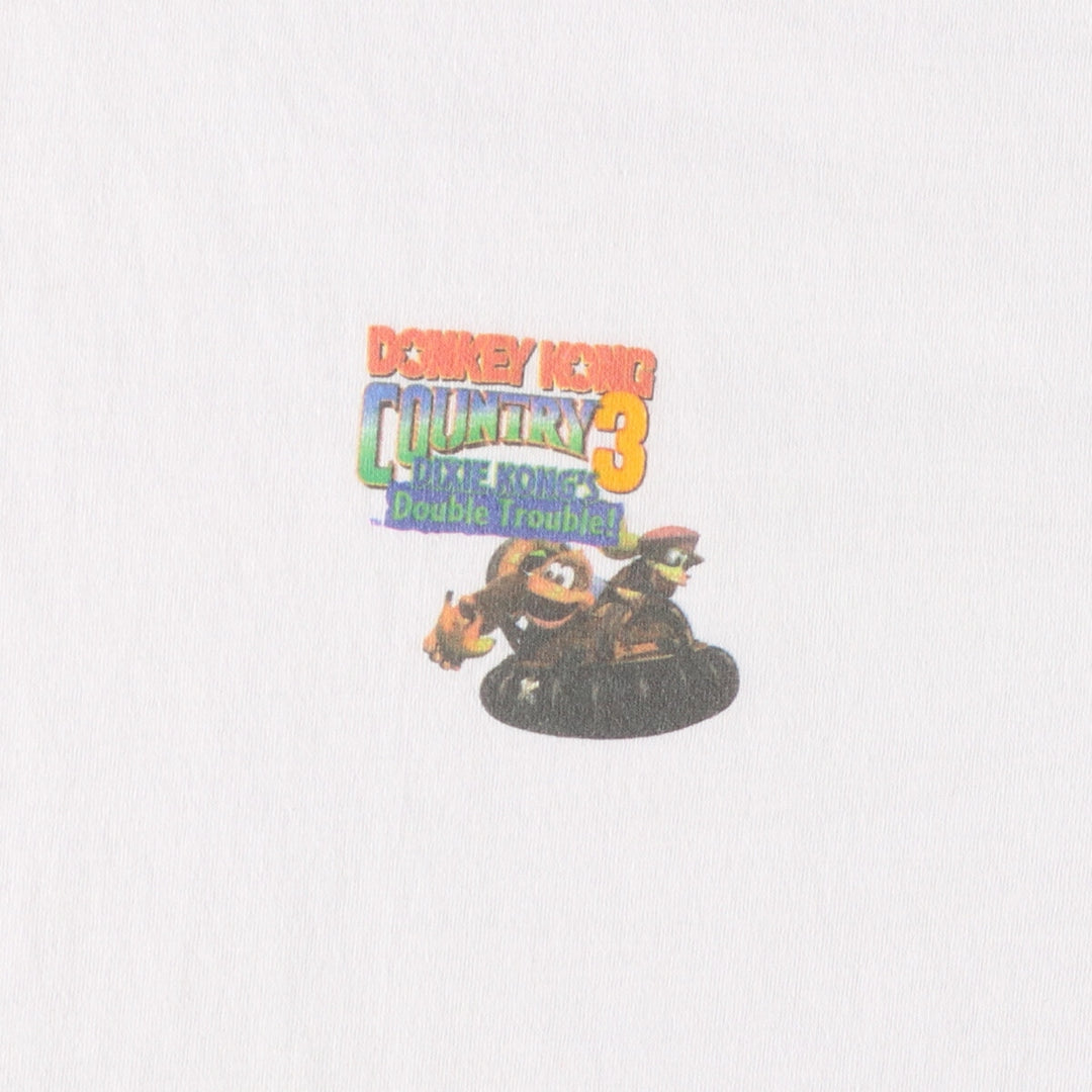 90'S Lee Donkey Kong Country 3 Character Print T-Shirt Made in USA Men's XL Vintage cotton white type Vintage Second Hand