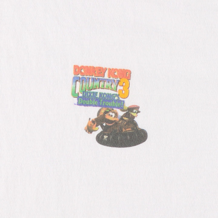 90'S Lee Donkey Kong Country 3 Character Print T-Shirt Made in USA Men's XL Vintage cotton white type Vintage Second Hand