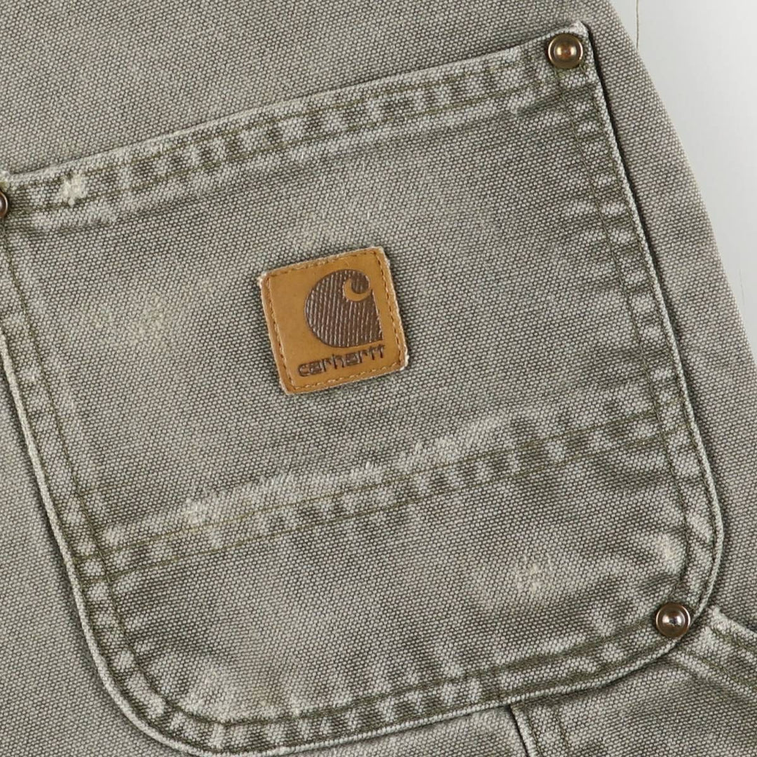 00'S Carhartt Dungaree Fit Painted Double Knee Duck Painter Pants Men's W30 equivalent cotton Khaki type Vintage Second Hand
