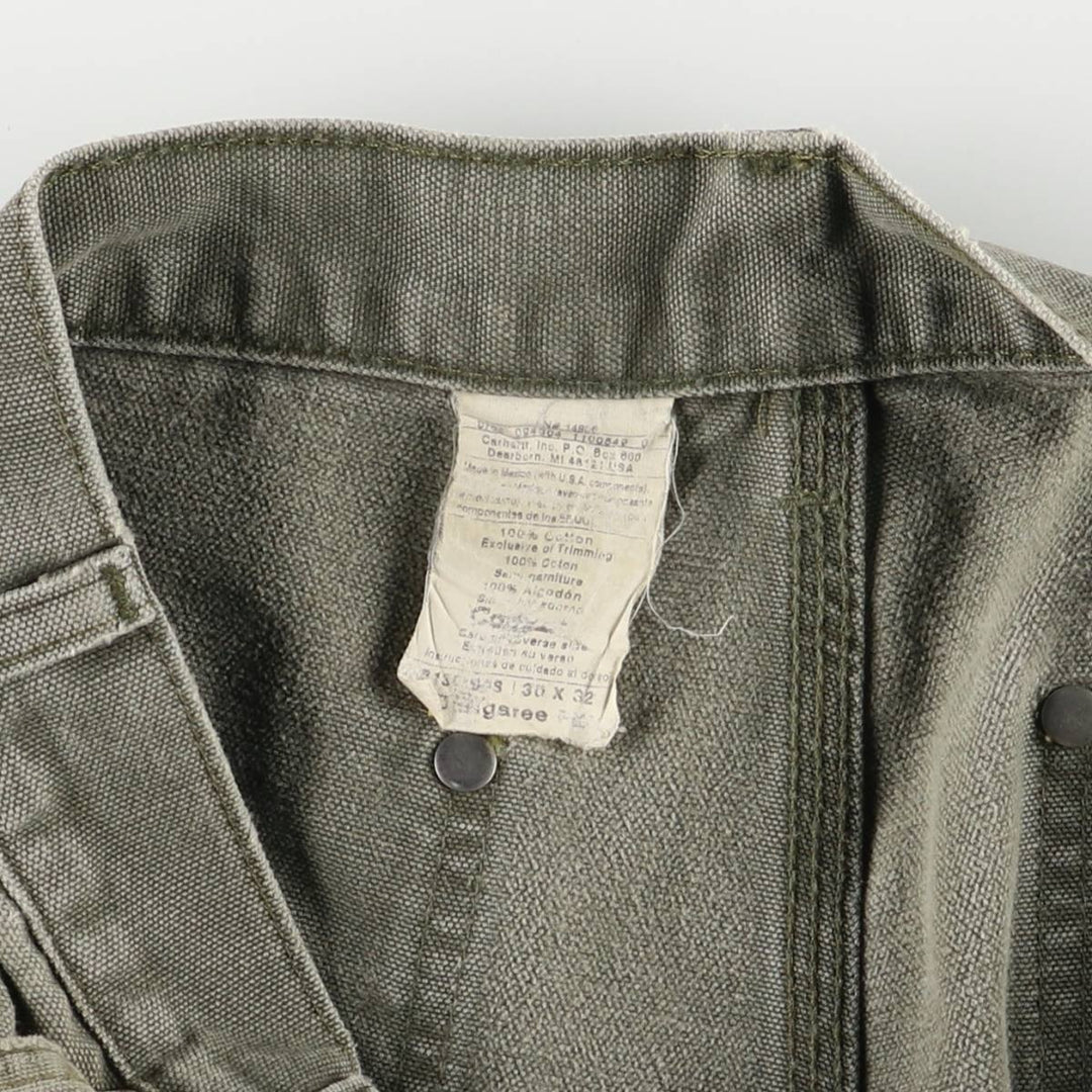 00'S Carhartt Dungaree Fit Painted Double Knee Duck Painter Pants Men's W30 equivalent cotton Khaki type Vintage Second Hand