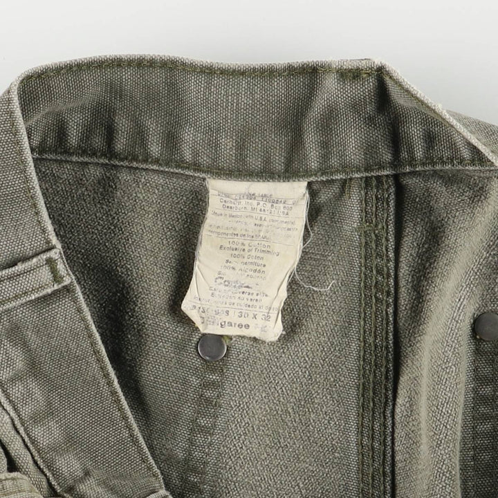 00'S Carhartt Dungaree Fit Painted Double Knee Duck Painter Pants Men's W30 equivalent cotton Khaki type Vintage Second Hand