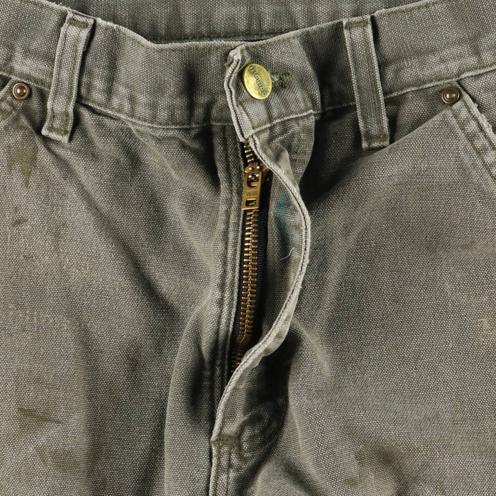 00'S Carhartt Dungaree Fit Painted Double Knee Duck Painter Pants Men's W30 equivalent cotton Khaki type Vintage Second Hand