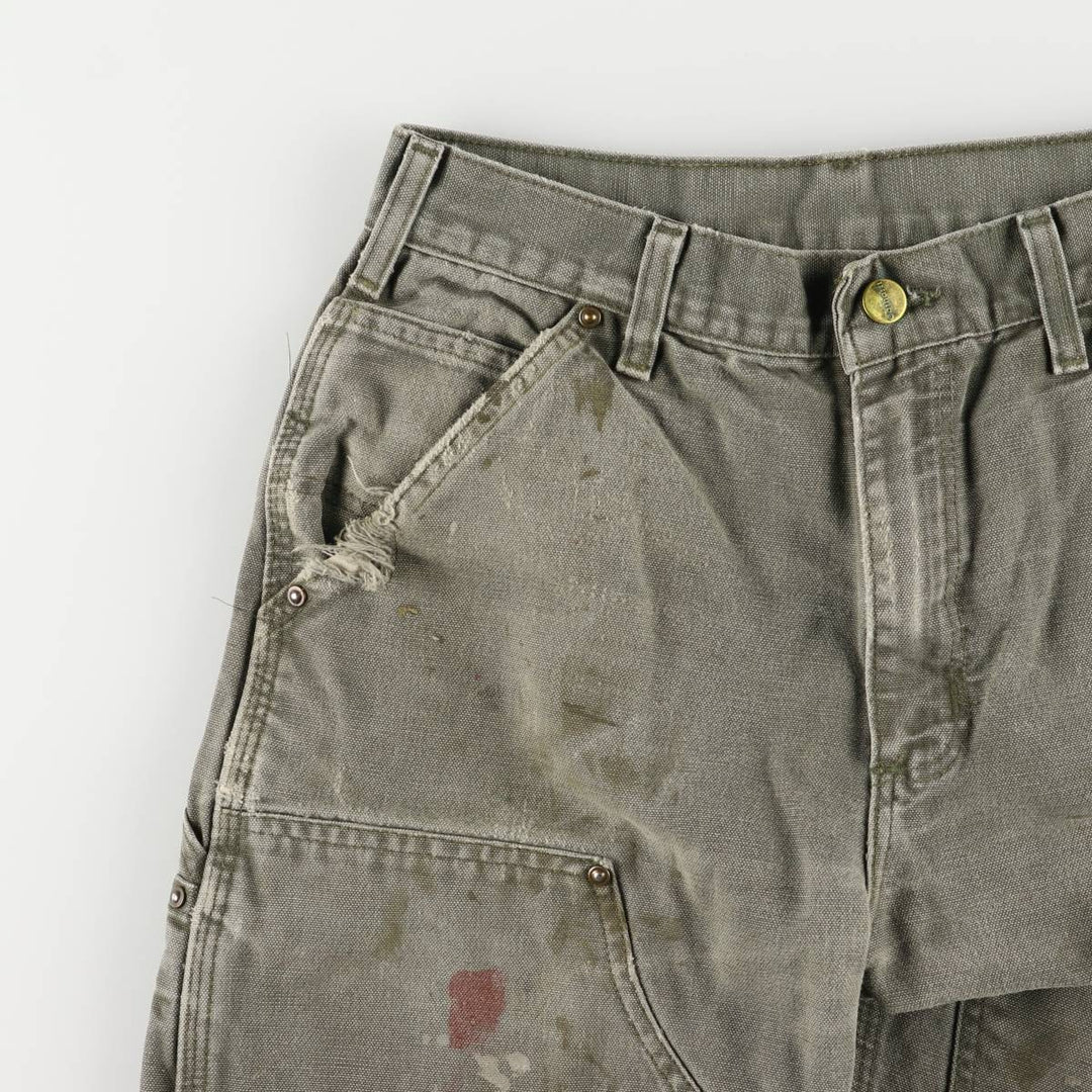 00'S Carhartt Dungaree Fit Painted Double Knee Duck Painter Pants Men's W30 equivalent cotton Khaki type Vintage Second Hand