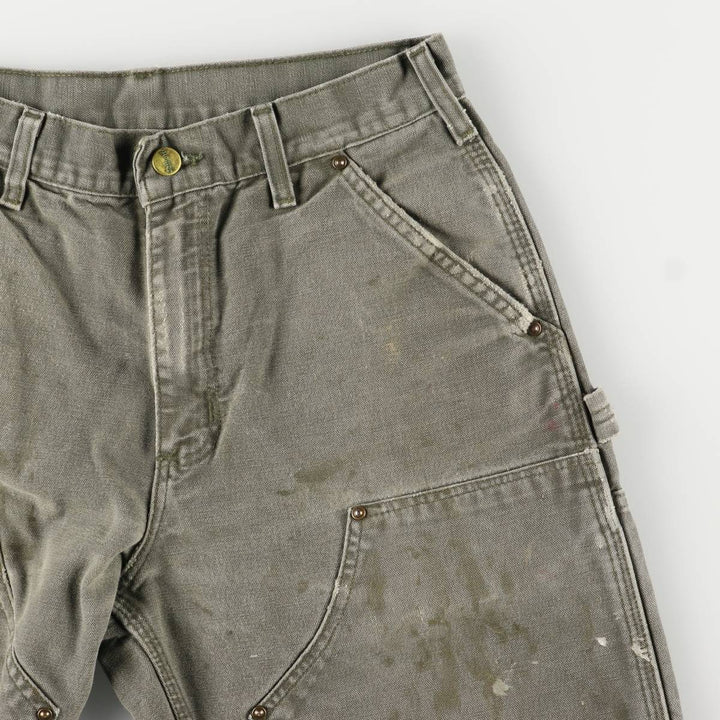 00'S Carhartt Dungaree Fit Painted Double Knee Duck Painter Pants Men's W30 equivalent cotton Khaki type Vintage Second Hand