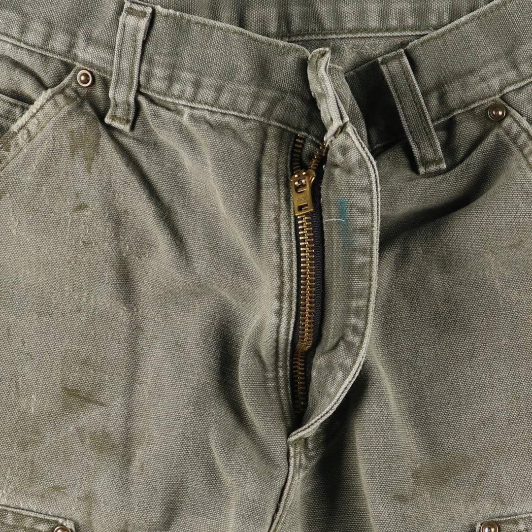 00'S Carhartt Dungaree Fit Painted Double Knee Duck Painter Pants Men's W30 equivalent cotton Khaki type Vintage Second Hand