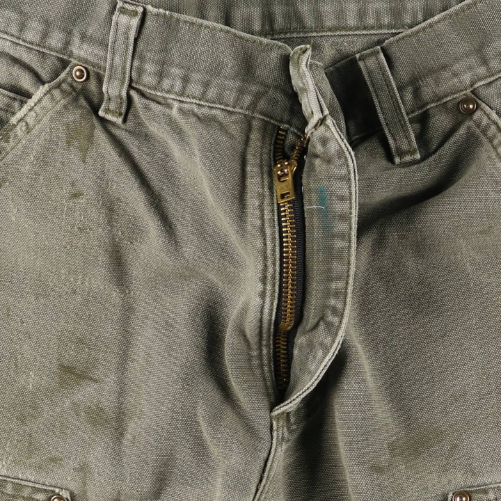 00'S Carhartt Dungaree Fit Painted Double Knee Duck Painter Pants Men's W30 equivalent cotton Khaki type Vintage Second Hand