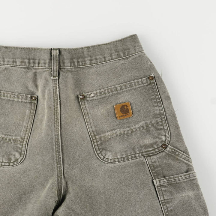 00'S Carhartt Dungaree Fit Painted Double Knee Duck Painter Pants Men's W30 equivalent cotton Khaki type Vintage Second Hand