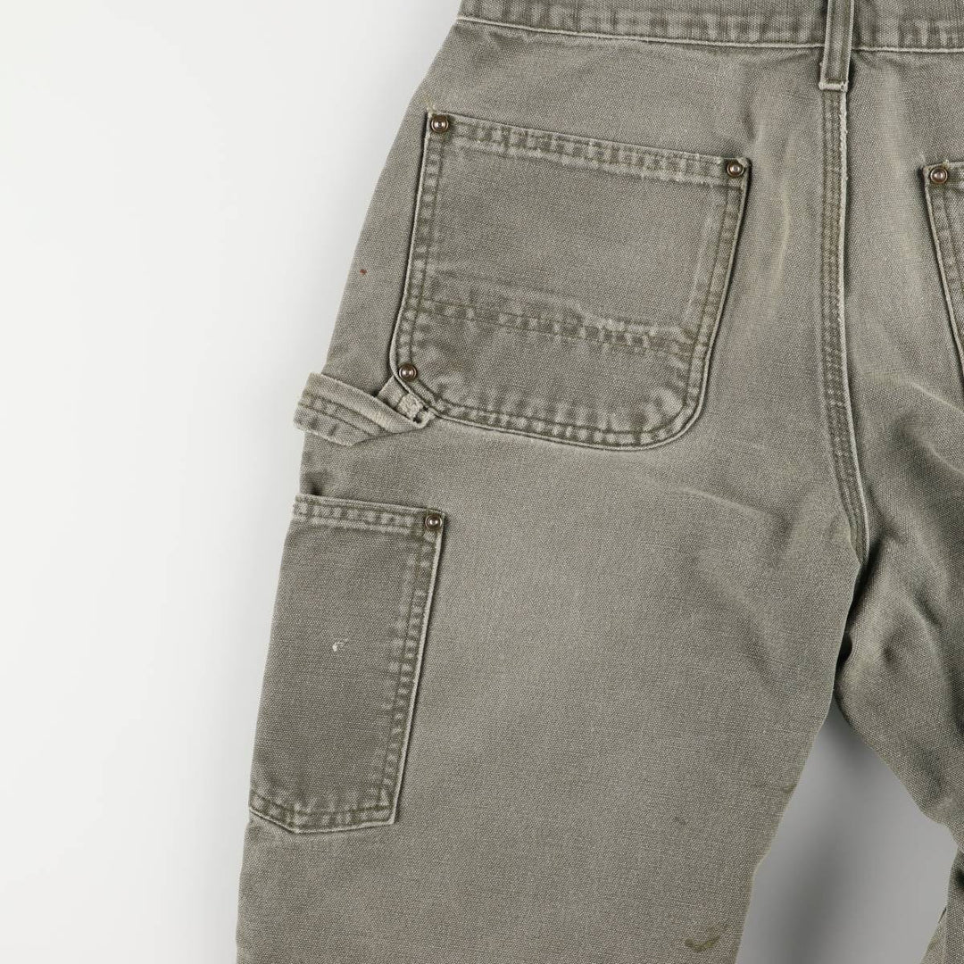 00'S Carhartt Dungaree Fit Painted Double Knee Duck Painter Pants Men's W30 equivalent cotton Khaki type Vintage Second Hand