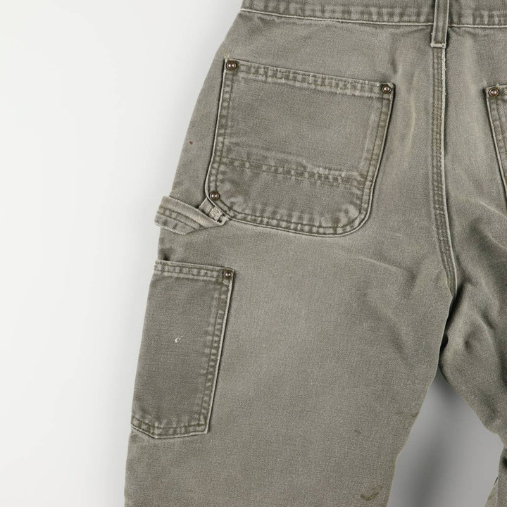 00'S Carhartt Dungaree Fit Painted Double Knee Duck Painter Pants Men's W30 equivalent cotton Khaki type Vintage Second Hand