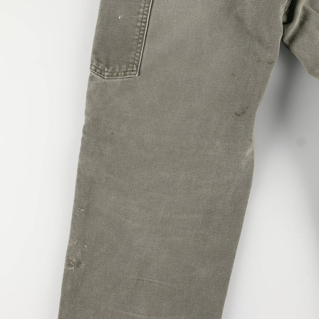00'S Carhartt Dungaree Fit Painted Double Knee Duck Painter Pants Men's W30 equivalent cotton Khaki type Vintage Second Hand
