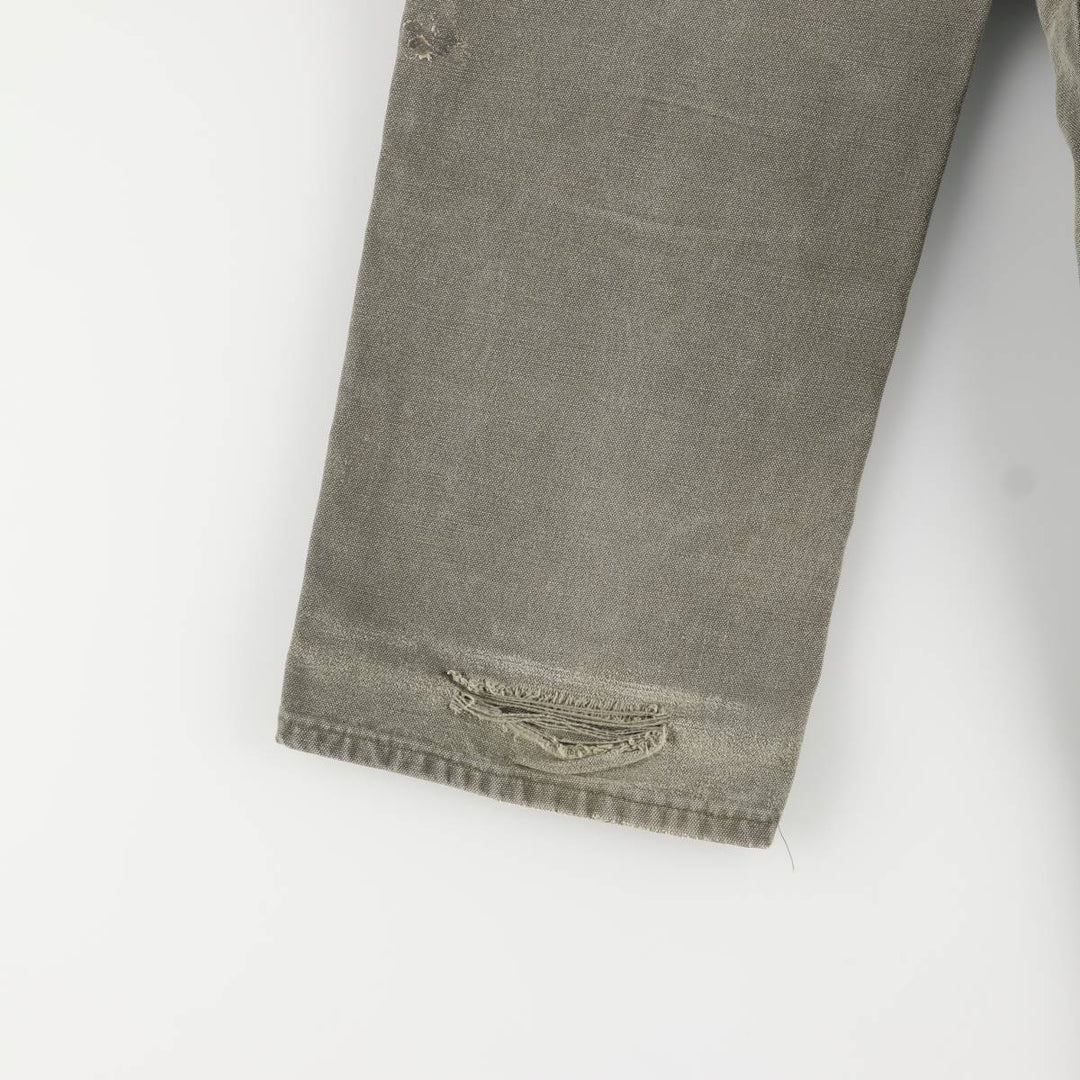 00'S Carhartt Dungaree Fit Painted Double Knee Duck Painter Pants Men's W30 equivalent cotton Khaki type Vintage Second Hand