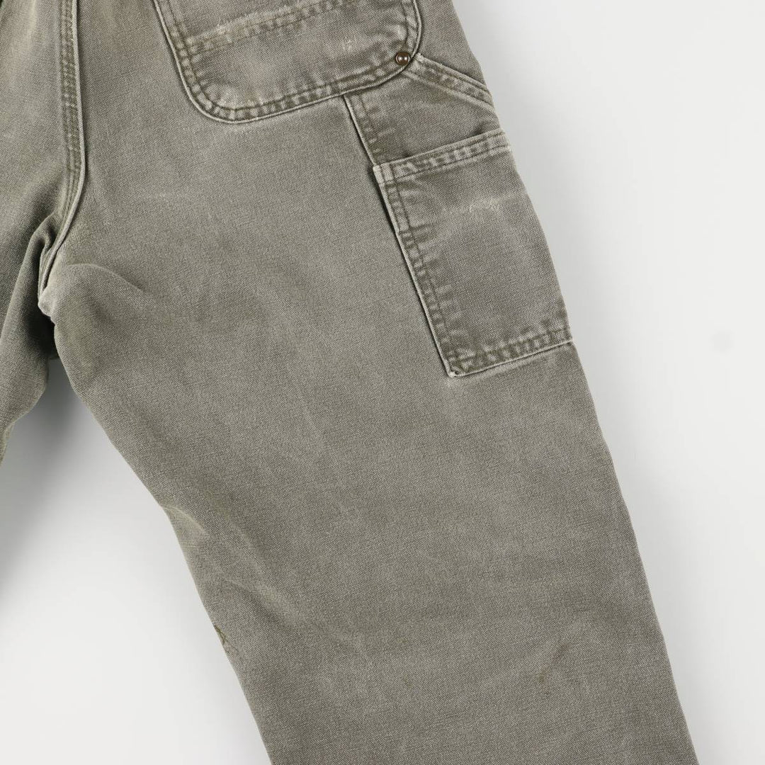 00'S Carhartt Dungaree Fit Painted Double Knee Duck Painter Pants Men's W30 equivalent cotton Khaki type Vintage Second Hand