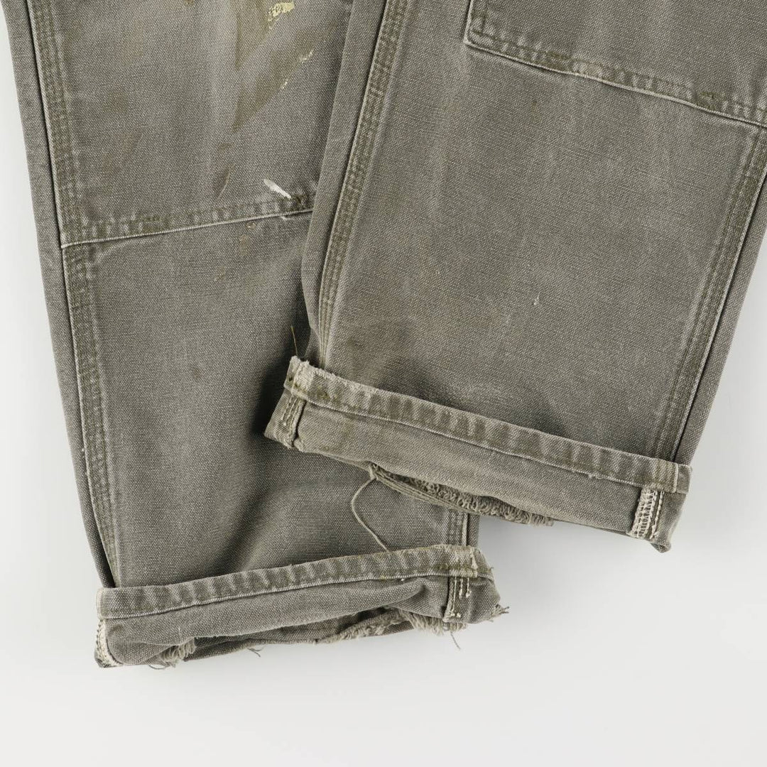 00'S Carhartt Dungaree Fit Painted Double Knee Duck Painter Pants Men's W30 equivalent cotton Khaki type Vintage Second Hand