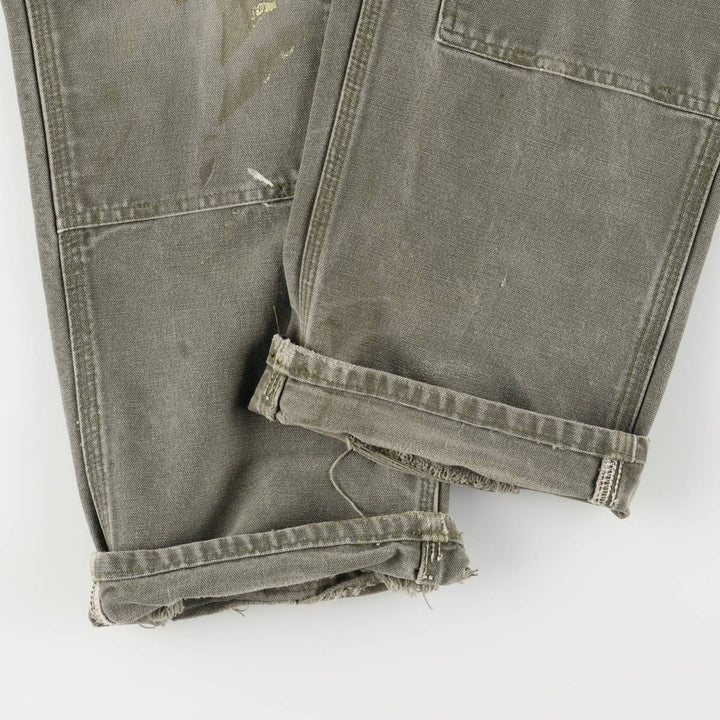 00'S Carhartt Dungaree Fit Painted Double Knee Duck Painter Pants Men's W30 equivalent cotton Khaki type Vintage Second Hand