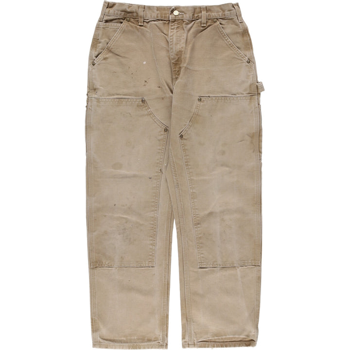 00'S Carhartt Dungaree Fit Double Knee Duck Painter Pants Men's W32 equivalent cotton Beige type Vintage Second Hand
