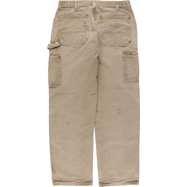 00'S Carhartt Dungaree Fit Double Knee Duck Painter Pants Men's W32 equivalent cotton Beige type Vintage Second Hand