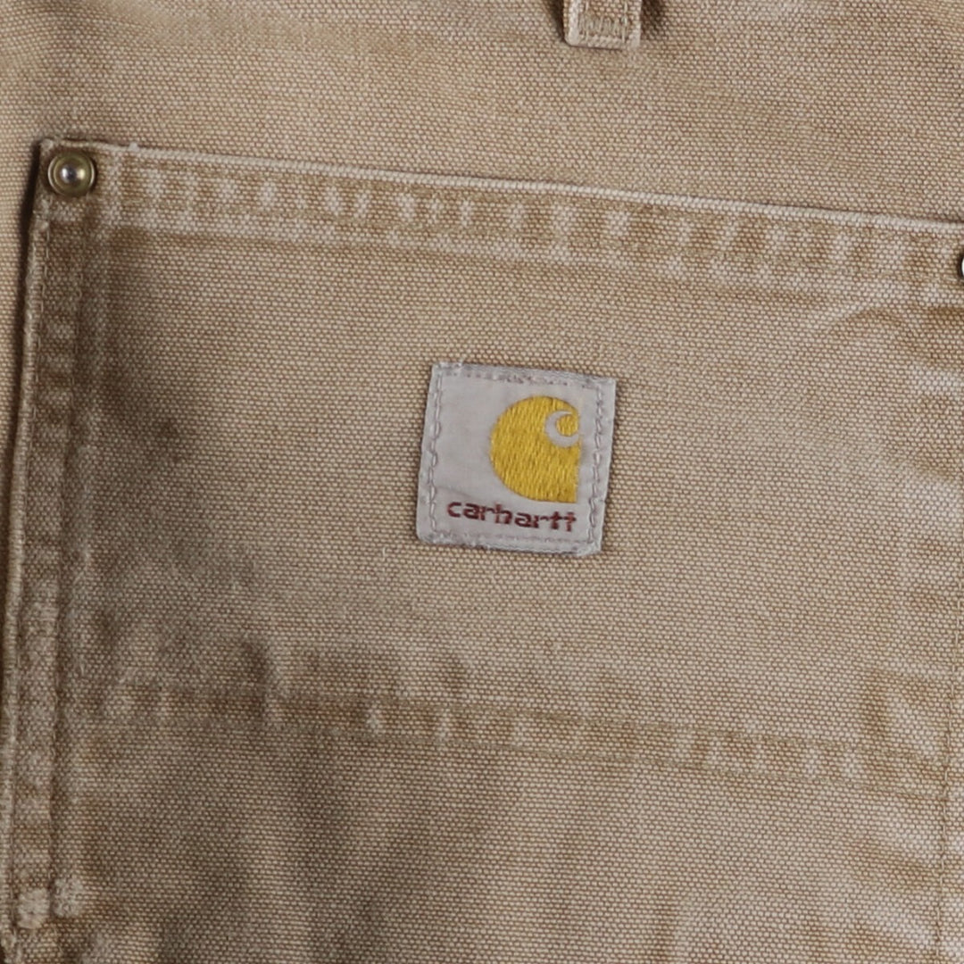 00'S Carhartt Dungaree Fit Double Knee Duck Painter Pants Men's W32 equivalent cotton Beige type Vintage Second Hand