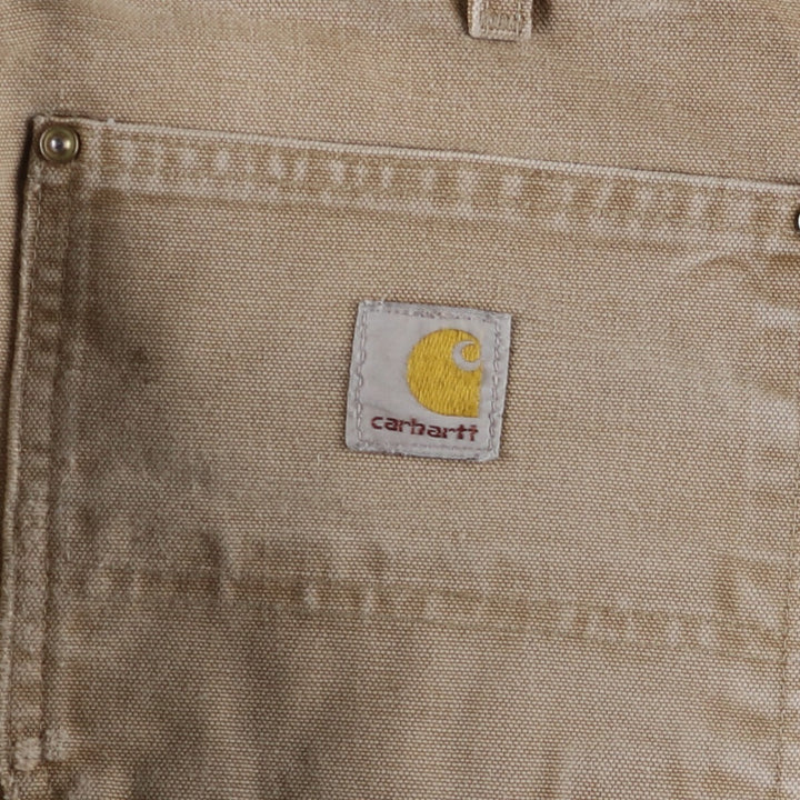 00'S Carhartt Dungaree Fit Double Knee Duck Painter Pants Men's W32 equivalent cotton Beige type Vintage Second Hand