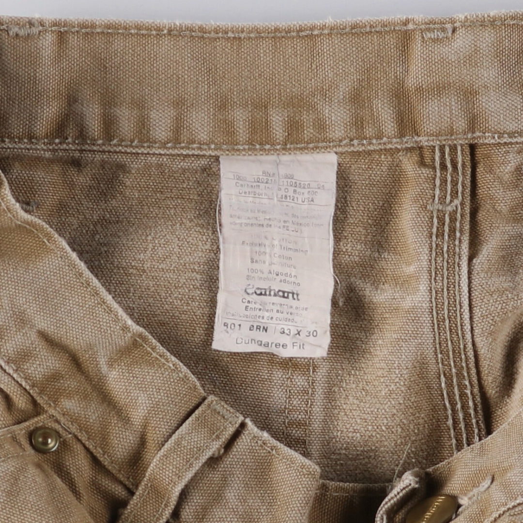 00'S Carhartt Dungaree Fit Double Knee Duck Painter Pants Men's W32 equivalent cotton Beige type Vintage Second Hand